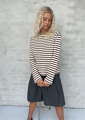 Nete stripe bluse Offwhite/Bordeaux Boii Studios 